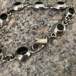 Silver onyx stones in very good condition bracelet